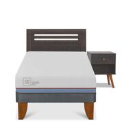 Cama Europea CIC 1,5 Plazas Excellence Plus + Respaldo + Velador Munich