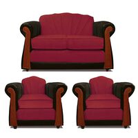 Juego de Living Elegant Detail Marsella Sofá 2 Cuerpos + Dos Sillones 1 Cuerpo Rojo