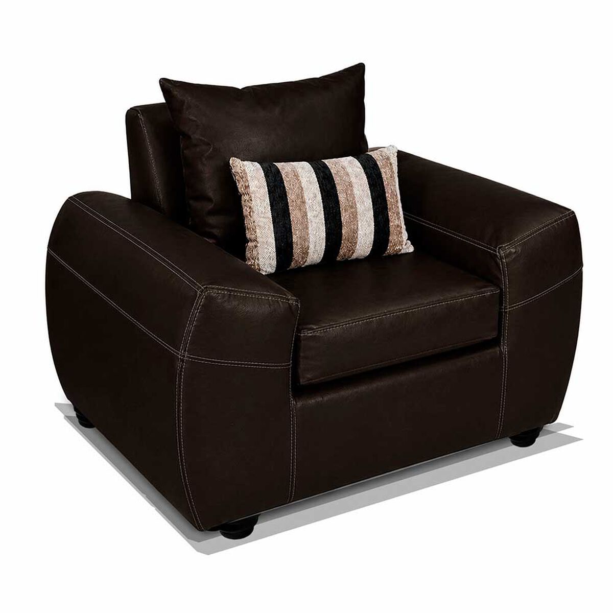 Juego de Living Elegant Detail New Houston 3-1-1 Cuerpos Caf&eacute;