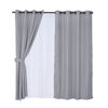 Set 8 Piezas Cortina Mashini Jacquard Rústica Gris 140 x 220 cm