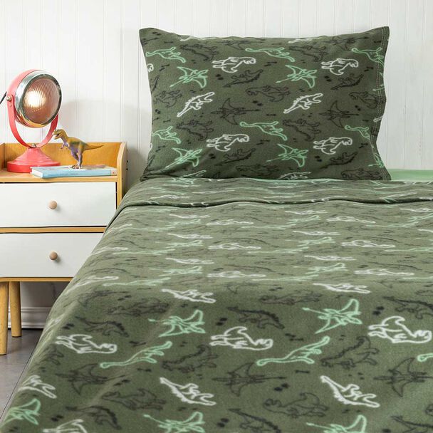 Juego De Sábanas Polar Casanova Kids 1,5 Plazas Dino