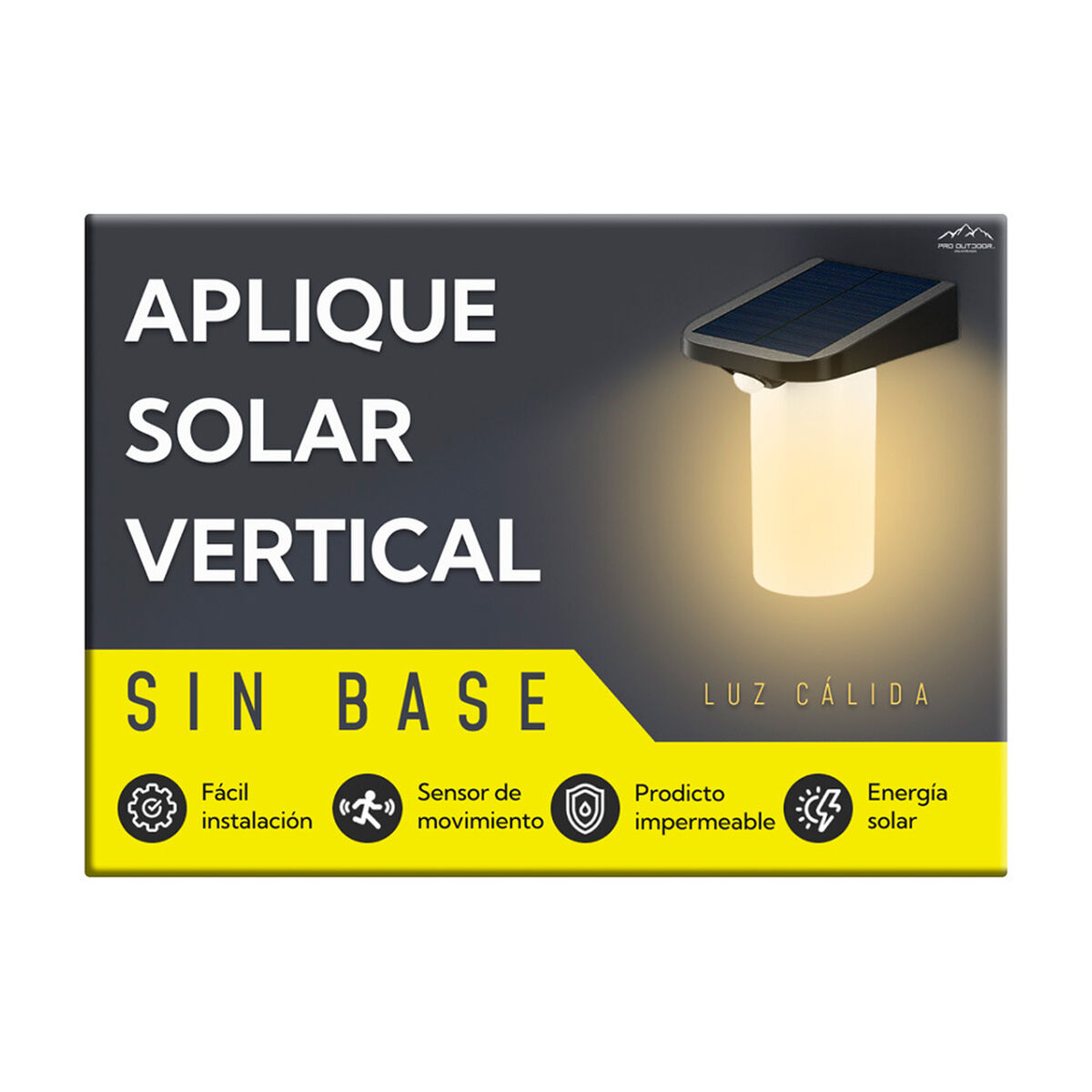 2 Unidades Aplique Solar Vertical Sin Base Contra Pro Outdoor