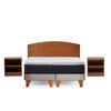 Cama Europea Latam Home 2 Plazas New Top Tela Velvet Gris + Maderas Atlas