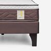 Cama Europea Rosen 1,5 Plazas New Style 4 Plus + Respaldo Rachel Gris + Velador