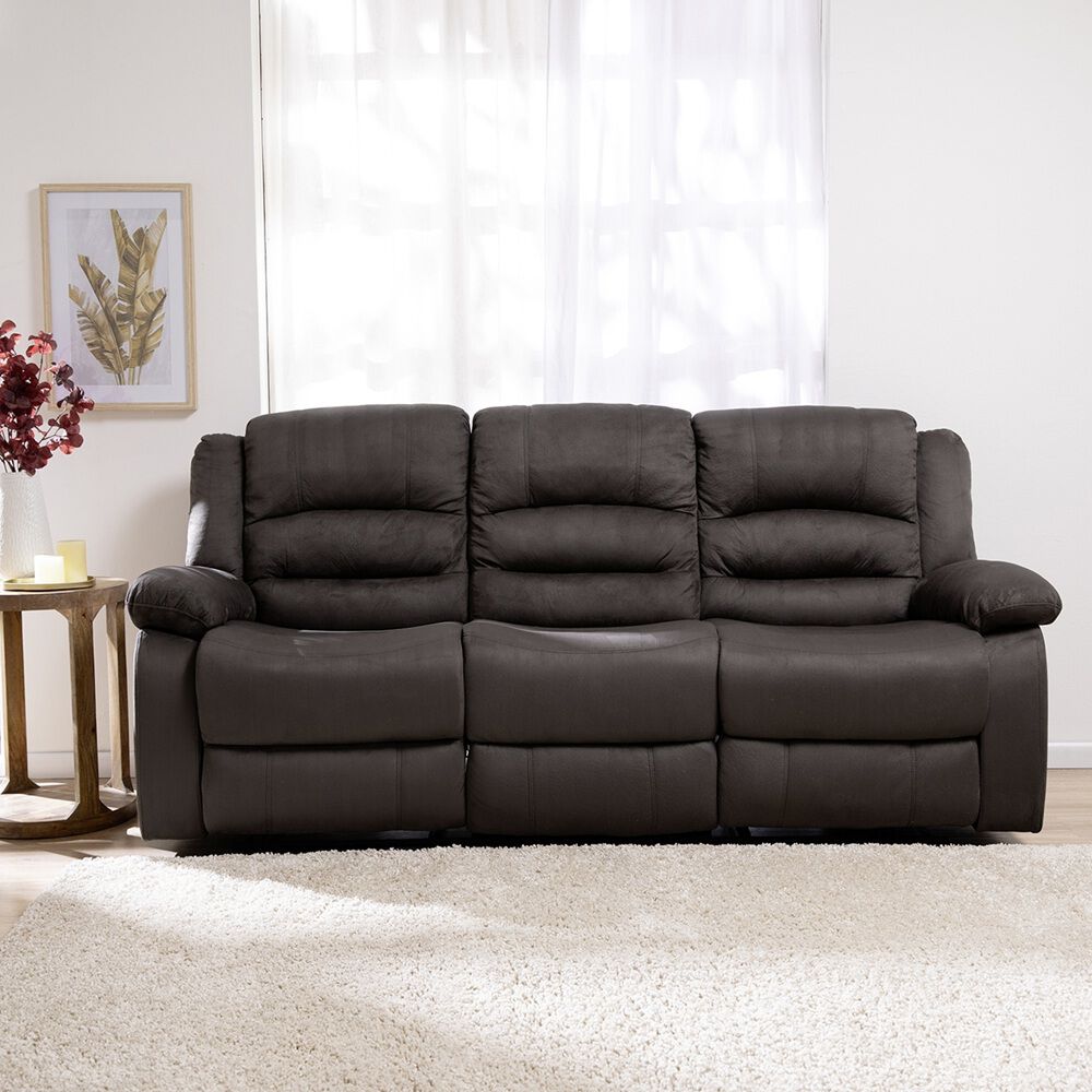 Sofá Reclinable Daniels 3 Cuerpos Clásico Martell Gris