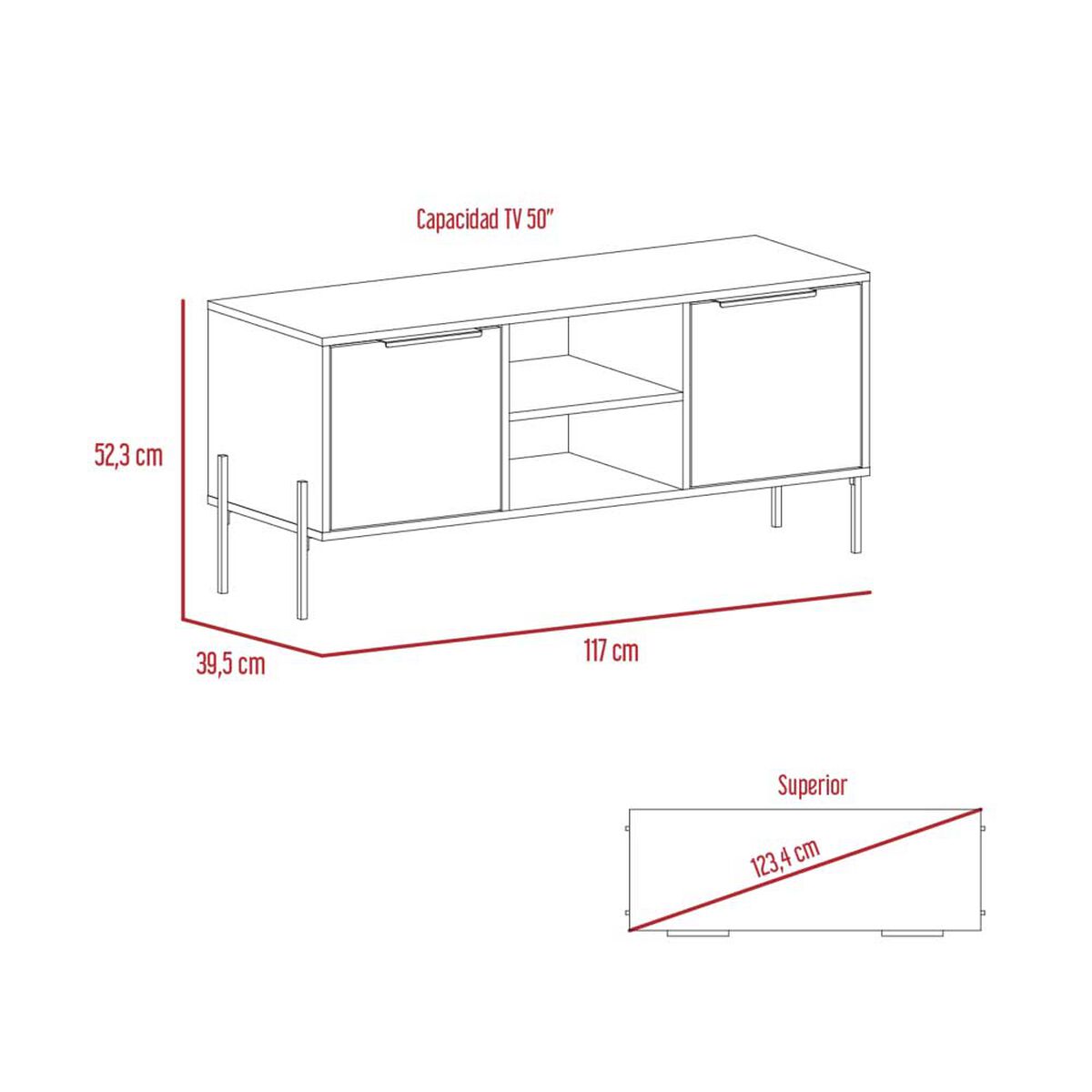 Rack TuHome White Collection Hasta 52"