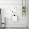 Vanitorio + Lavamanos + Espejo con Repisa Vekkahome Onix Blanco