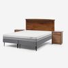 Cama Europea Rosen Base Dividida 2 Plazas Pratta + Respaldo + 2 Veladores Veneto