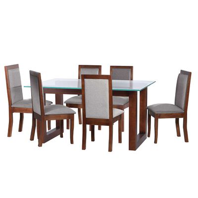 Juego de Comedor Latam Home Pamplona Salamanca 6 Sillas Velvet Gris