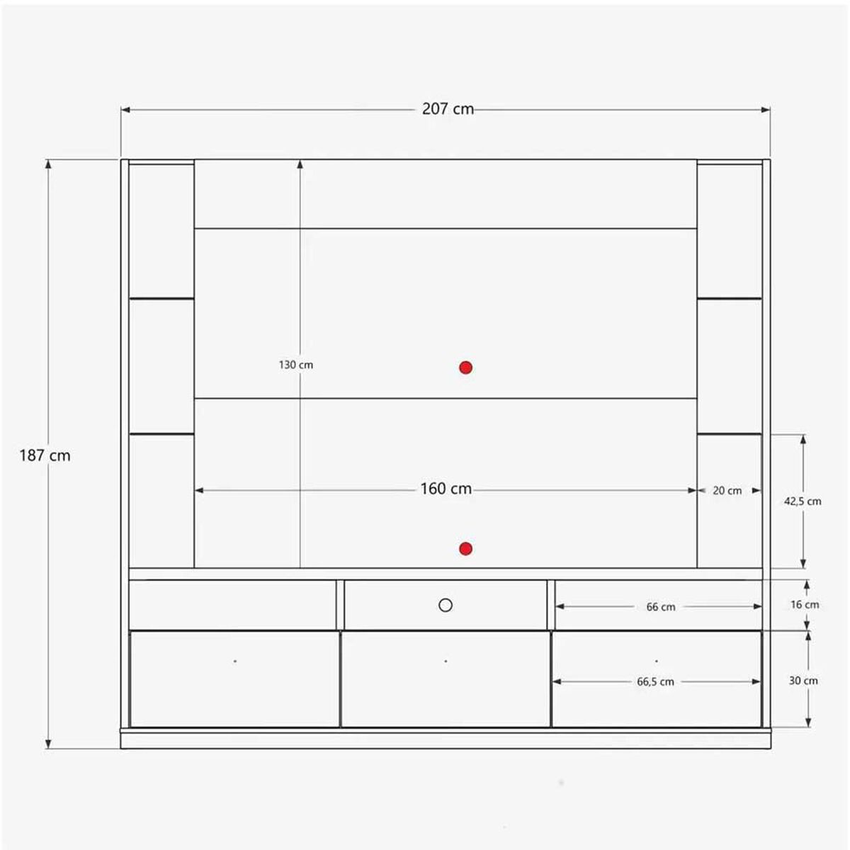 Panel TV Onessta Bilbao Freijo Cinza Hasta 75"