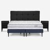 Cama Europea Rosen Base Dividida 2 Plazas Autonomy + Respaldo + 2 Veladores Issey Grafito