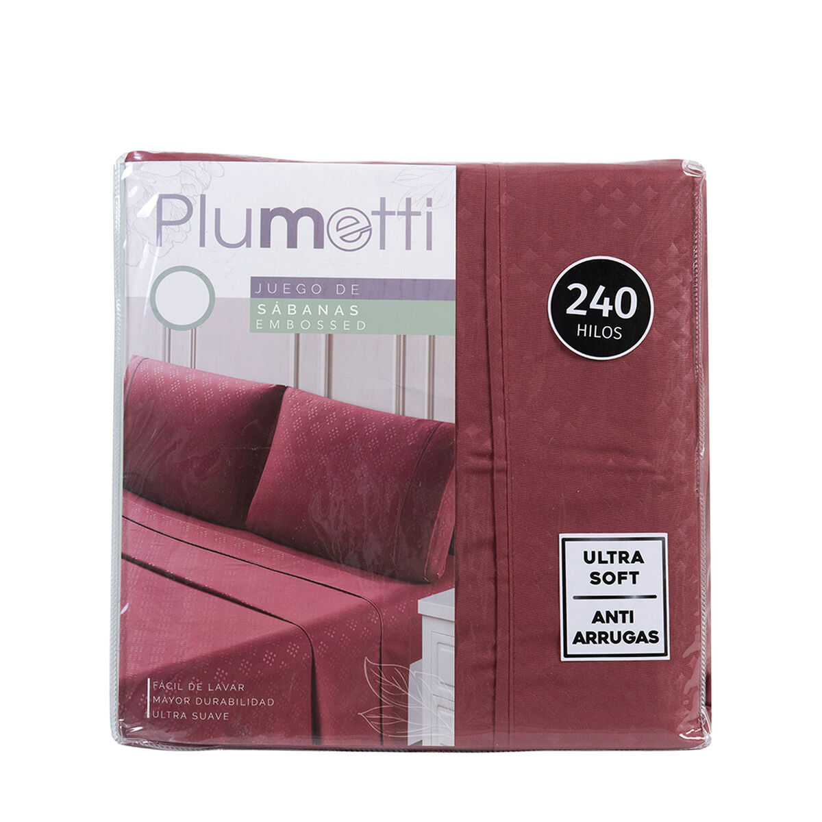 Juego de Sábanas Plumetti 2 Plazas Mimosa Rojo