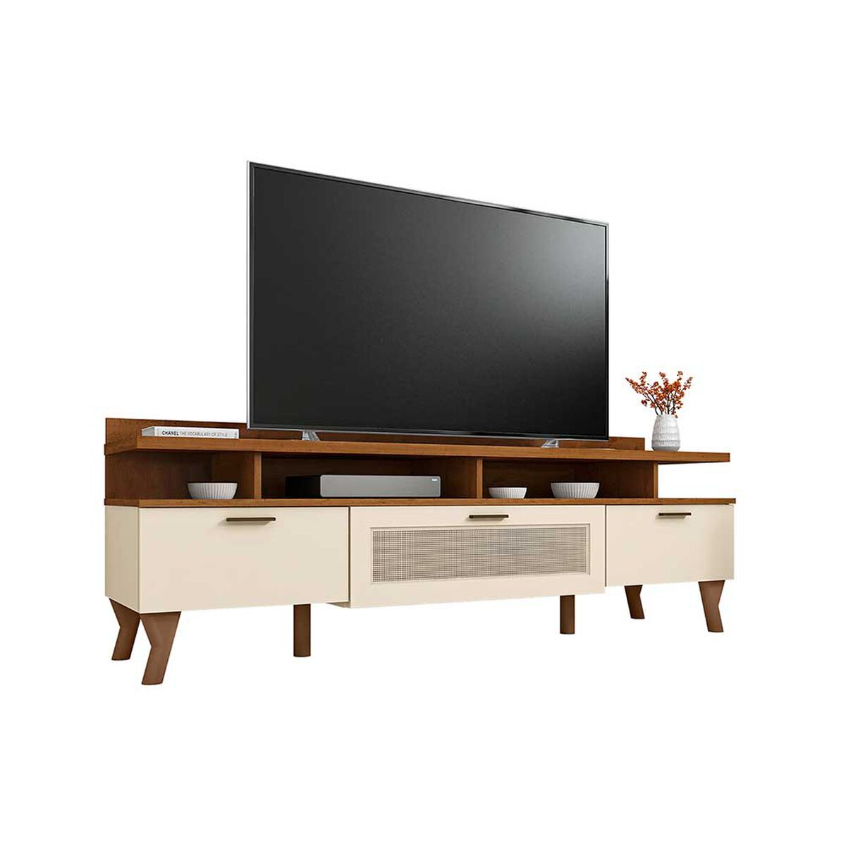 Rack TV Vekkahome Arcade Hasta 70" Beige