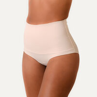 Calzón Control Abdominal Mujer Flores Negro, Champagne