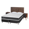 Box Spring CIC Base Dividida King New Ortopedic + Respaldo + 2 Veladores Baker + Almohada