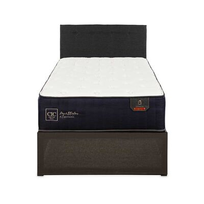 Imagen 1 del producto Cama Europea CIC Iron Smart 1,5 Plazas Premium + Respaldo Black Tapizado + Faldón