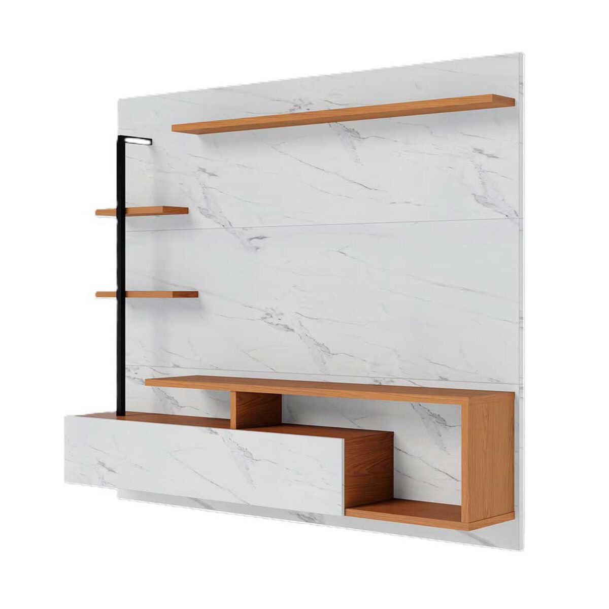 Panel TV Altavision Maragogi Blanco Marmolado y Blanco