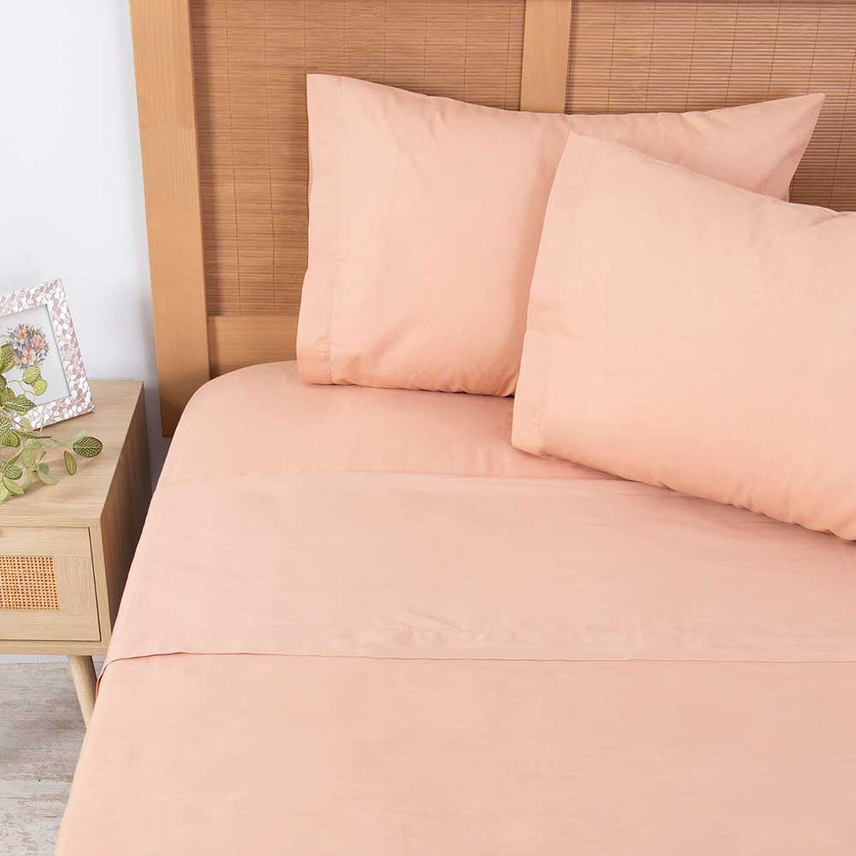 Juego de S&aacute;banas Liso Mashini 180 Hilos 2 Plazas Liso Caf&eacute;