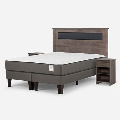 Imagen 2 del producto Cama Europea Rosen 2 Plazas New Style 2 Plus + Respaldo + 2 Veladores Ferrara
