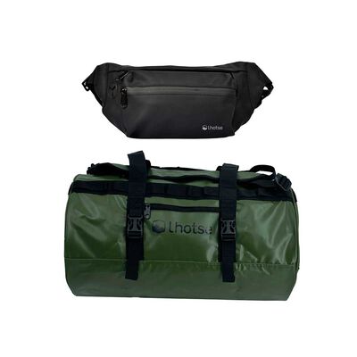 Pack Bolso Duffel 30 Lts Green + Banano Impermeable Lhotse