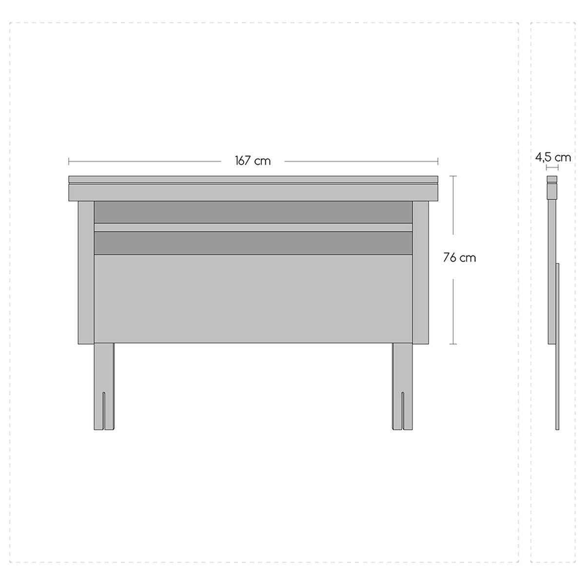 Cama Europea Celta Base Dividida 2 Plazas Carbono + Respaldo + 2 Veladores Mallorca