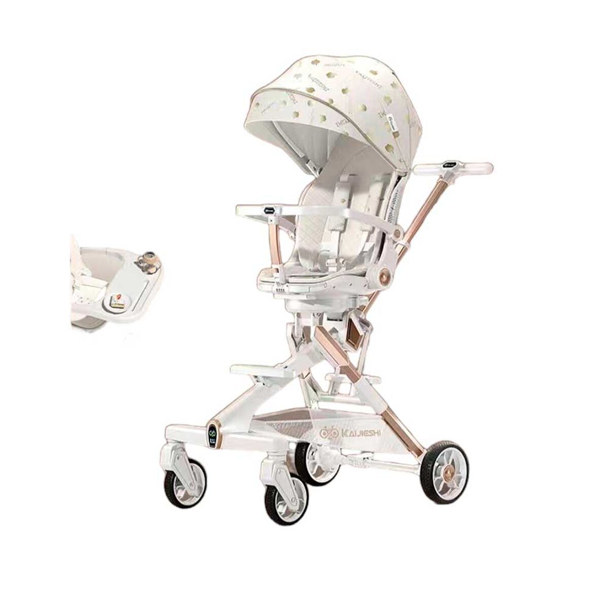 Coche de Paseo 360° con Mesita Lubabycas Blanco