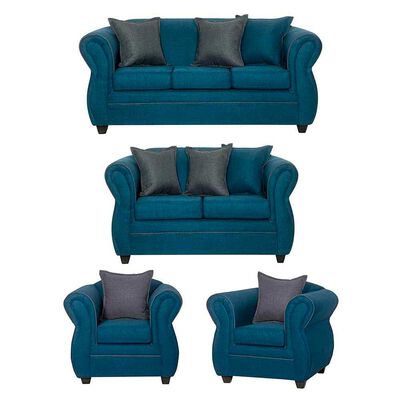 Juego de Living Black Factory Emili 7 Cuerpos Esmeralda