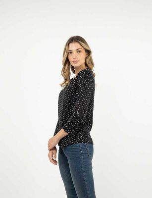 Imagen 1 del producto Polera Manga 3/4 Mujer Portman Club Ecru, Negro, Negro-2, Print-1