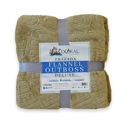 Frazada Poliéster Doral 2 Plazas Deluxe Taupe