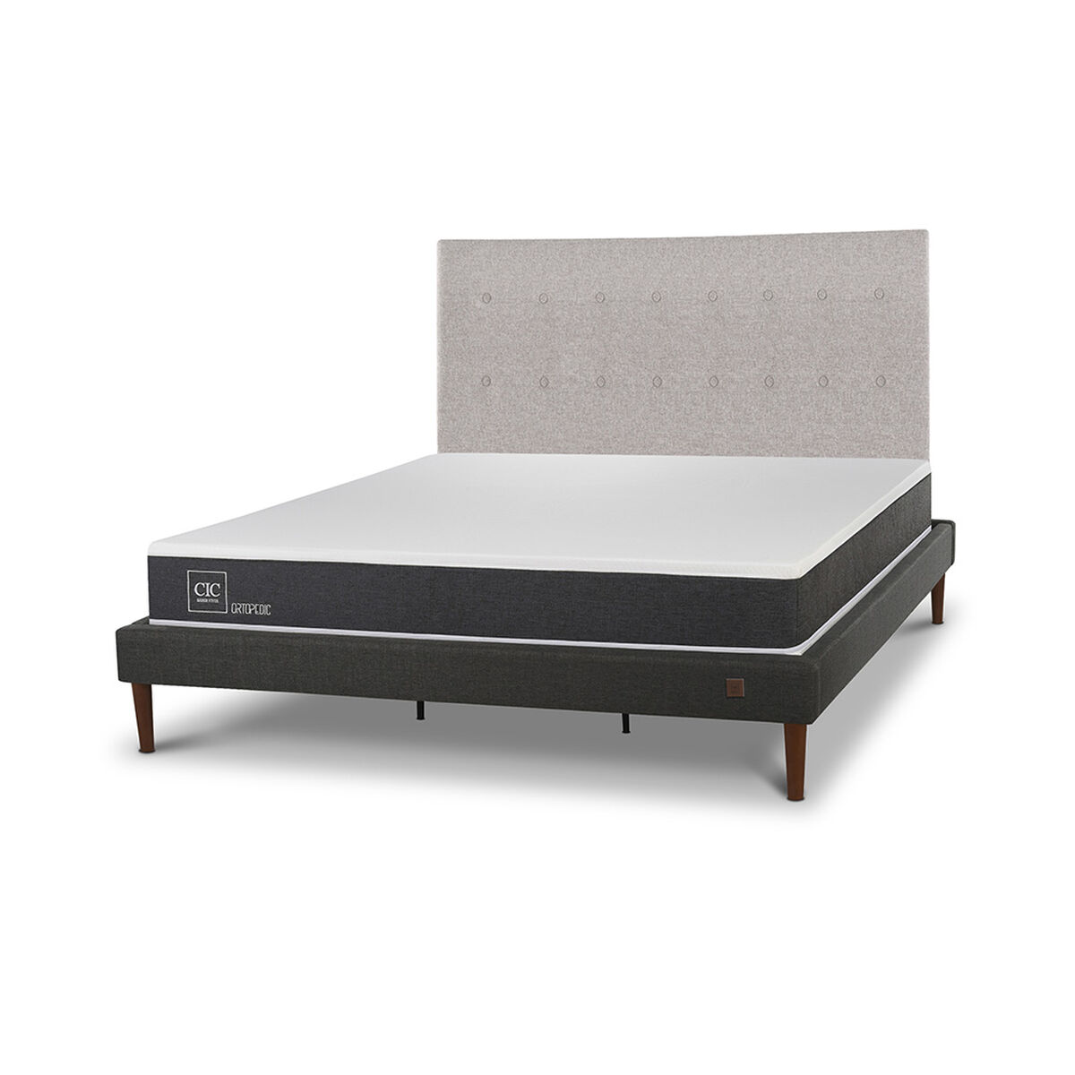Cama Europea CIC King New Ortopedic + Respaldo Tigris