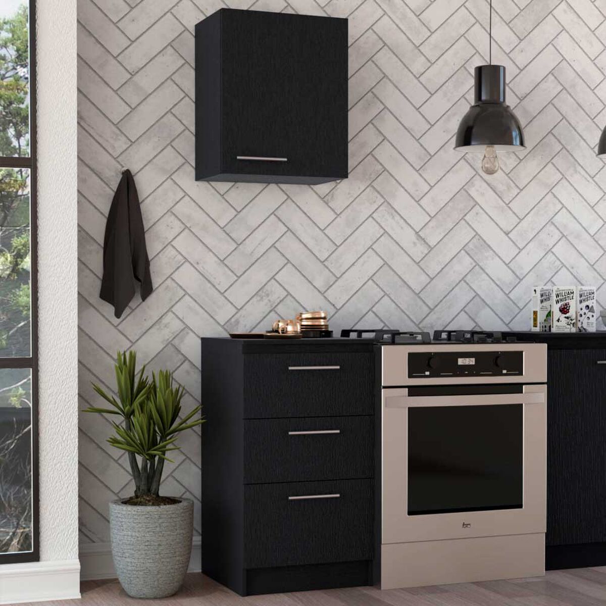 Combo Mueble Superior + Mueble Inferior TuHome Manchester Wengue