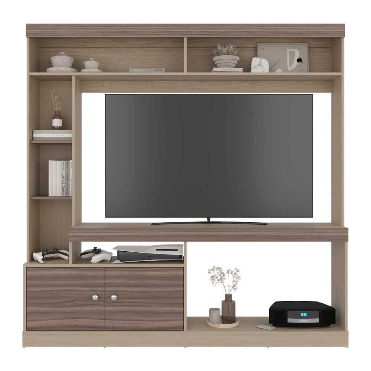 Estante TV Tuhome Classic Color Hasta 65" Avellana y Cartagena