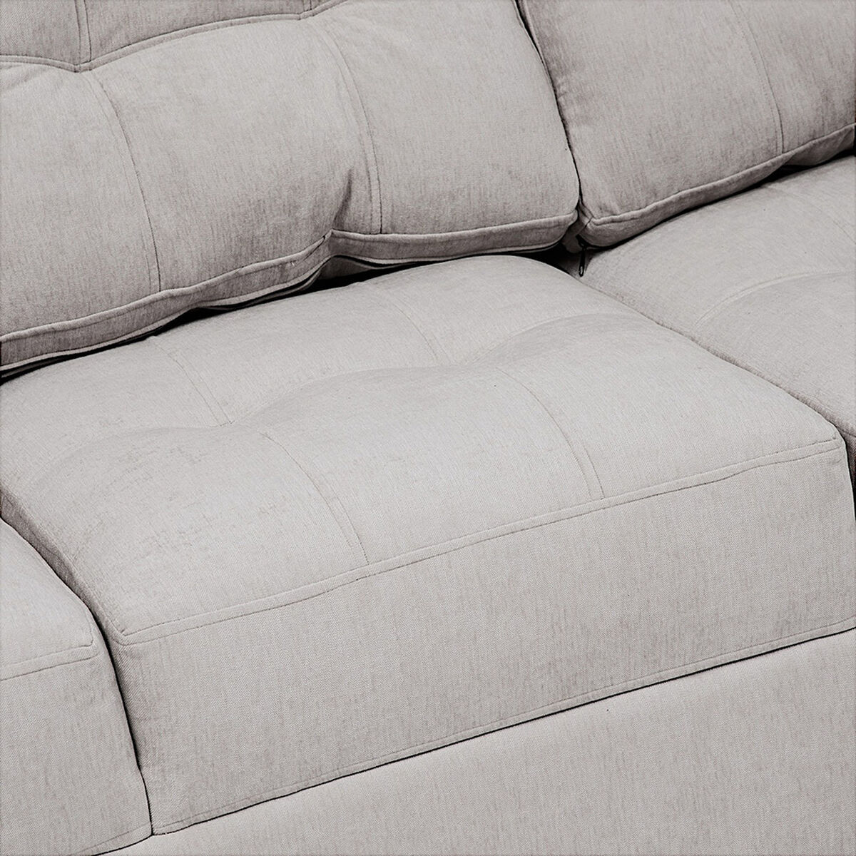 Seccional Izquierdo Muebles MPR Bruselas 7 Cuerpos Gris