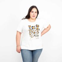 Polera Manga Corta Mujer Extralindas Crudo, Negro, Rosado