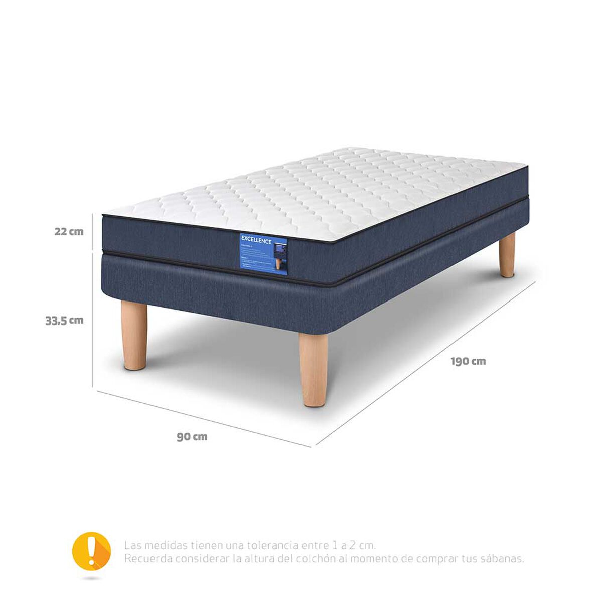 Combo Cama Europea CIC 1 Plaza Excellence + Escritorio Basic Chocolate