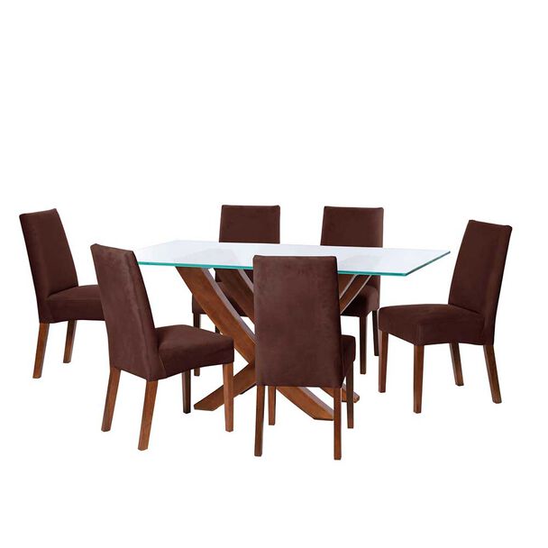 Juego de Comedor Latam Home Alicante 6 Sillas Chocolate