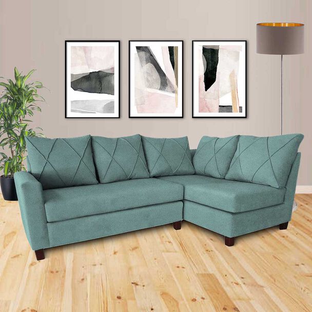 Sofá Seccional Derecho Living Factory Musso 5 Cuerpos Menta