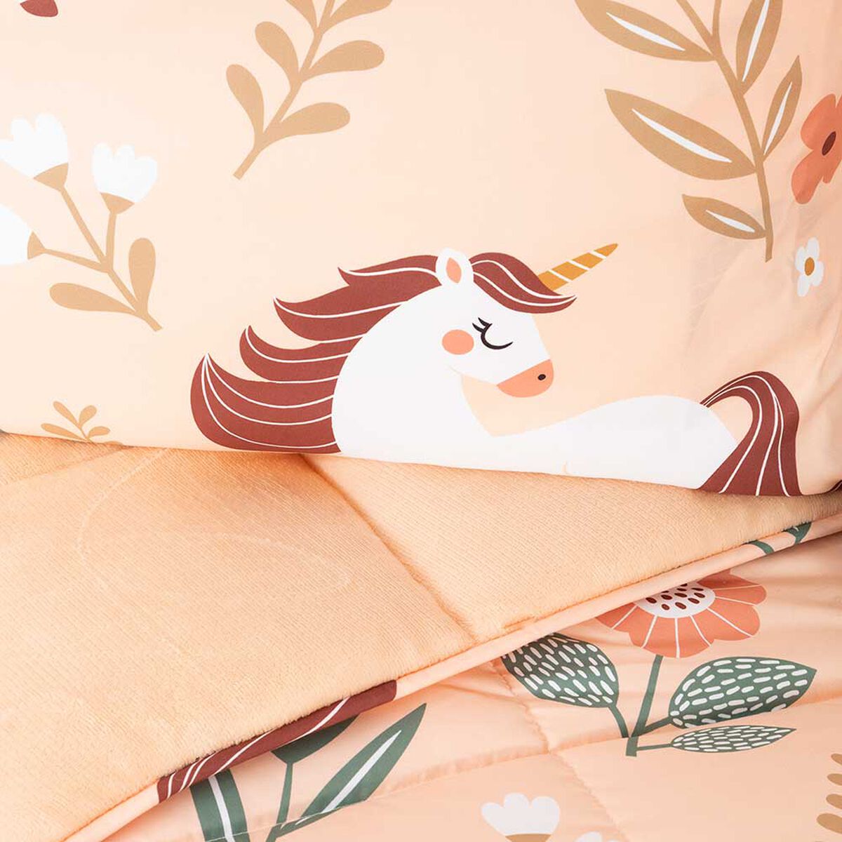 Plumón Back Flannel Casanova Kids 1,5 Plazas Unicorn