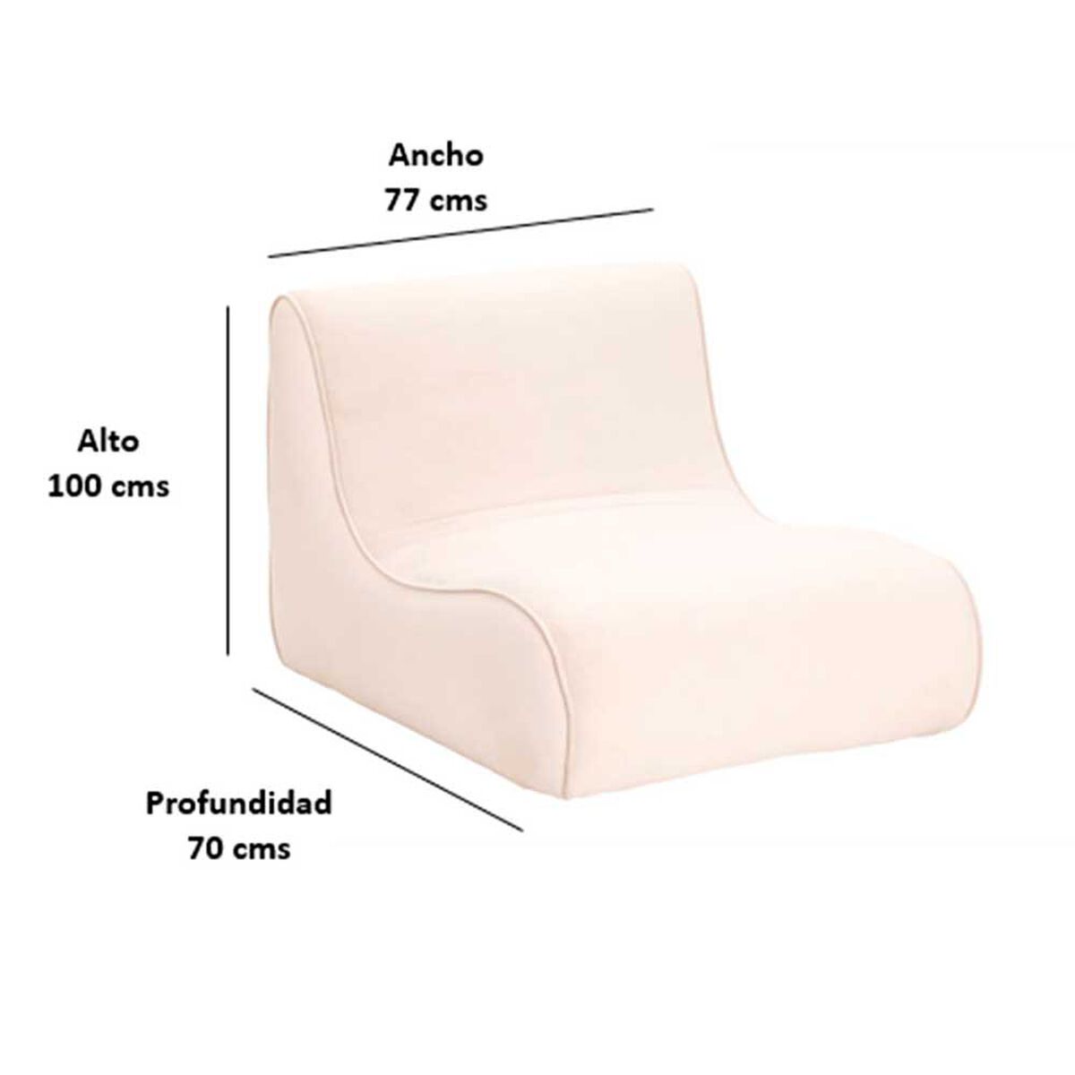 Sillón Bodevir Komodo Felpa 1 Cuerpo Naranjo 