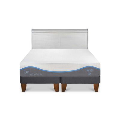 Cama Europea CIC Base Dividida King Alaska + Respaldo Miro Alpino