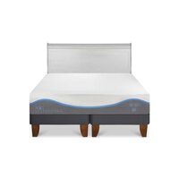 Cama Europea CIC Base Dividida King Alaska + Respaldo Miro Alpino