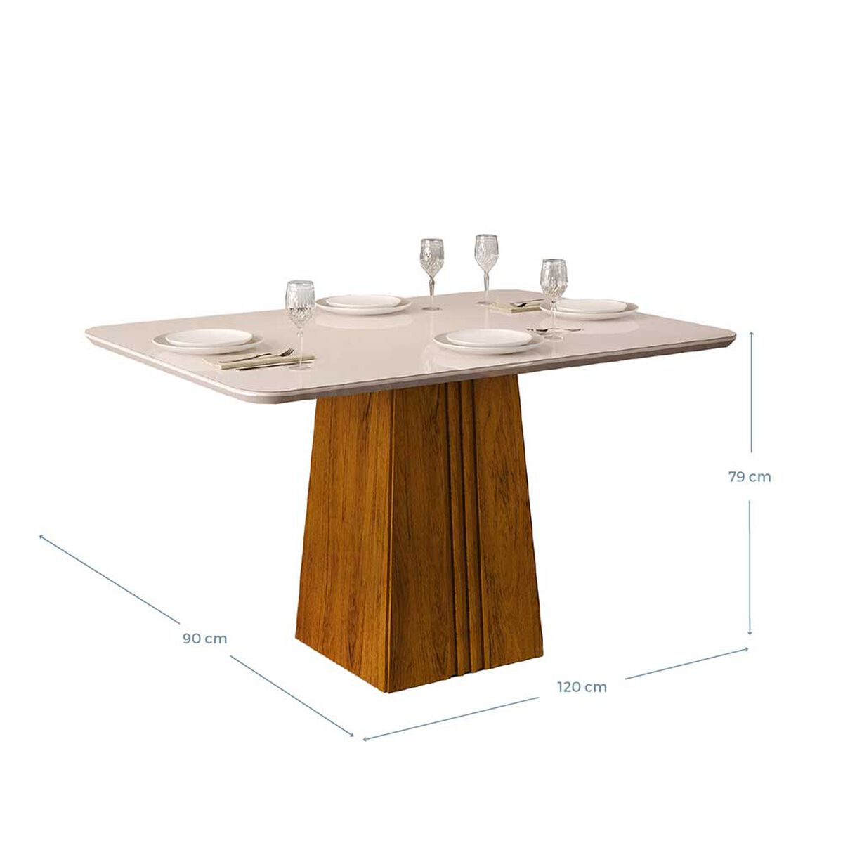 Juego de Comedor Vekkahome Italia 4 Sillas Blanco