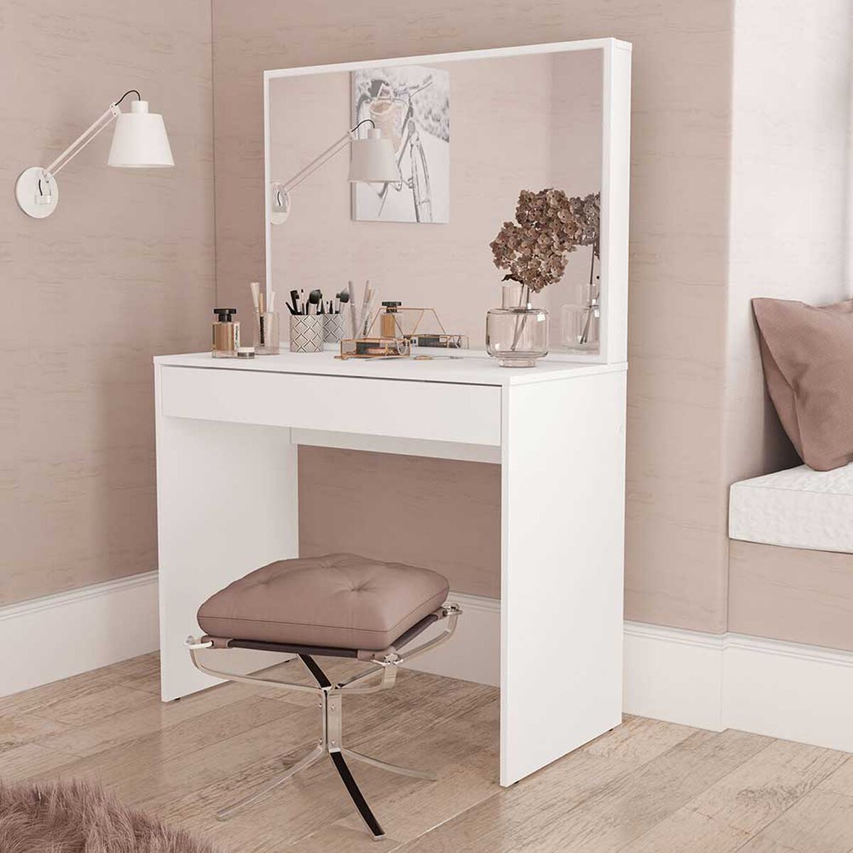 Tocador Vekkahome Virginia 1 Cajón Blanco