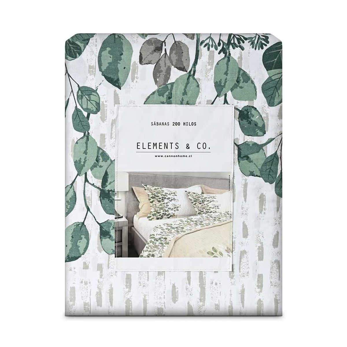Juego de Sábanas Estampado Elements & Co 200 Hilos King Shadow