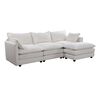 Seccional Izquierdo o Derecho Casanova Samantha Moderno 3 Cuerpos + Ottoman Beige