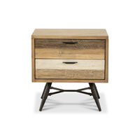 Velador CIC Loira/Neris 2 Cajones Gris Y Frente Mix Color