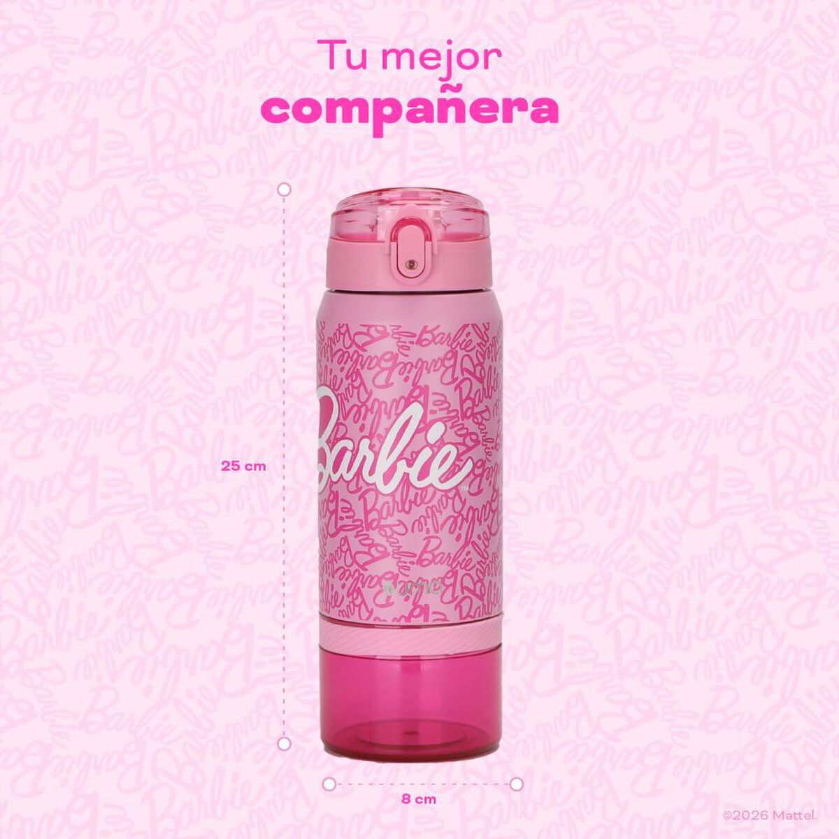 Botella T&eacute;rmica UMA Ni&ntilde;os Barbie Inspire 2 en 1 590ml Acero Inox Rosa
