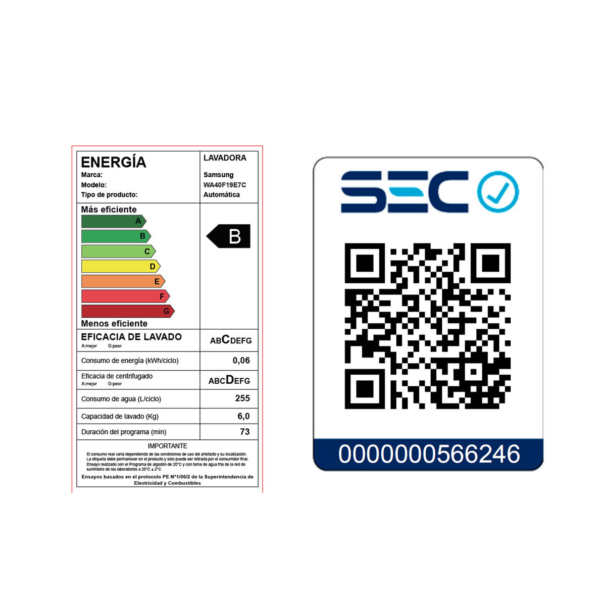 Lavadora Samsung WA40F19E7CZS19 kg
