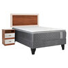 Cama Europea Celta 1,5 Plazas Carbono + Respaldo + Velador Alicante