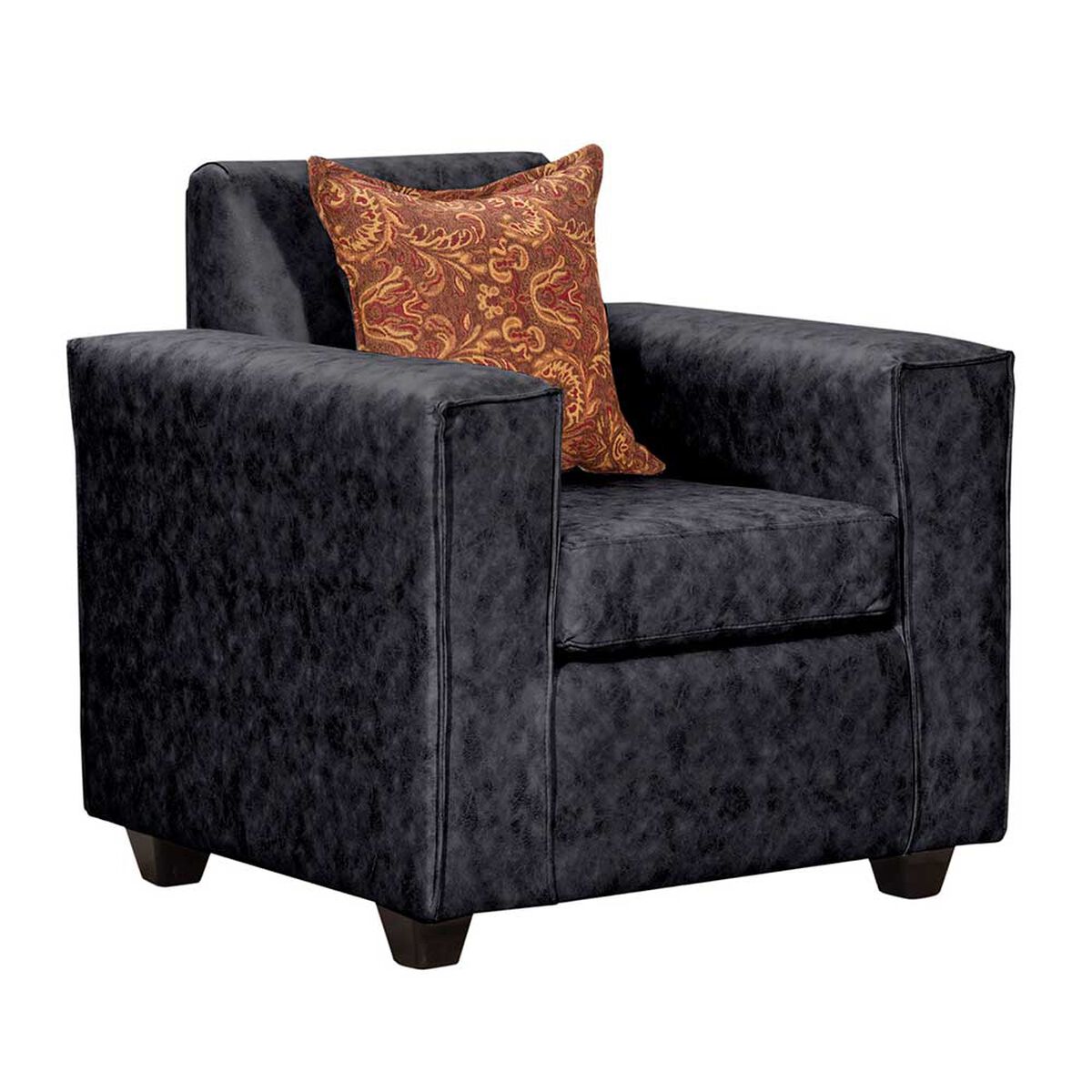 Juego de Living Black Factory Ezeiza Sof&aacute; 2 Cuerpos + Dos Sillones 1 Cuerpo Negro